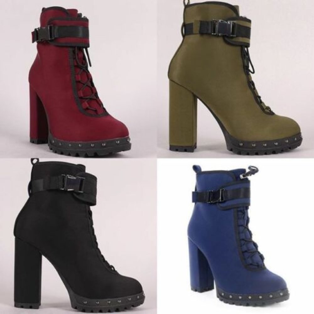Women Ankle Boots Lace-up & Zipper Stylish18